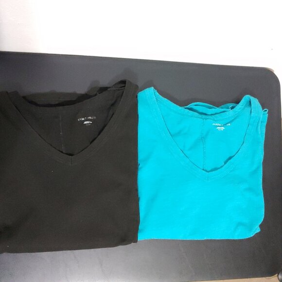 Eileen Fisher V Neck T Shirts Organic Cotton Short Sleeve Women XL Set of 2 - Picture 1 of 12